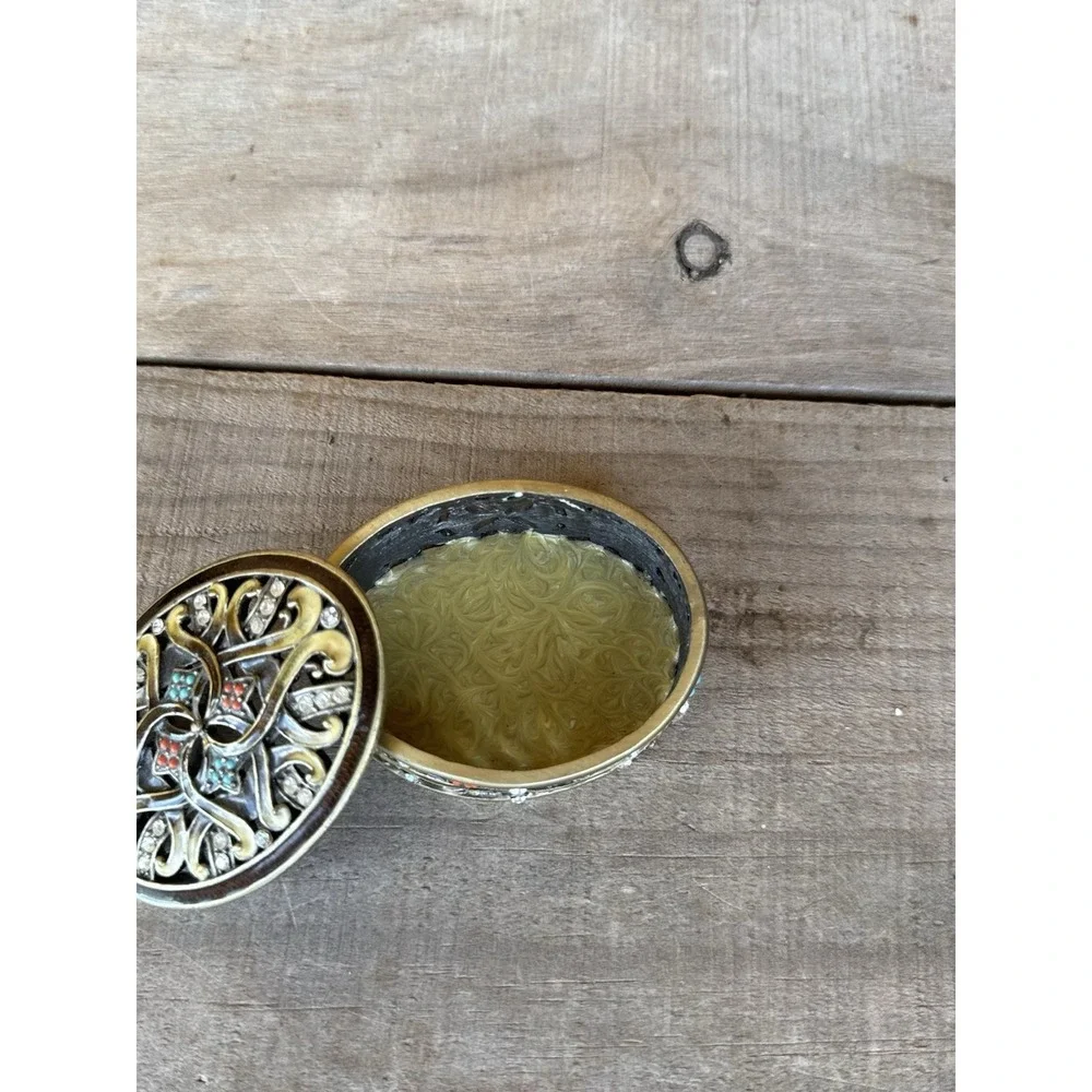 Bejeweled Cloisonne Enamel & Rhinestone Lidded Trinket‎ Keepsake Treasure Box